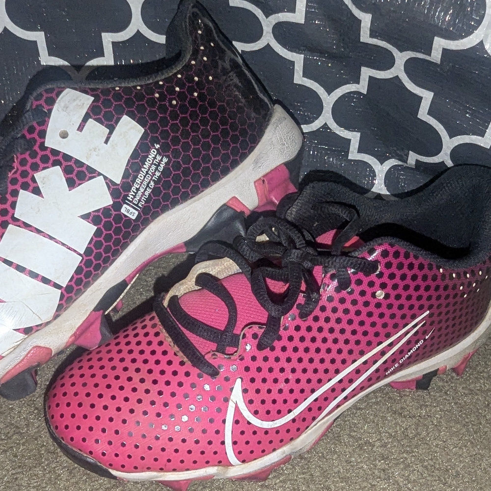Nike Pink and Black Sneakers with Breathable Design